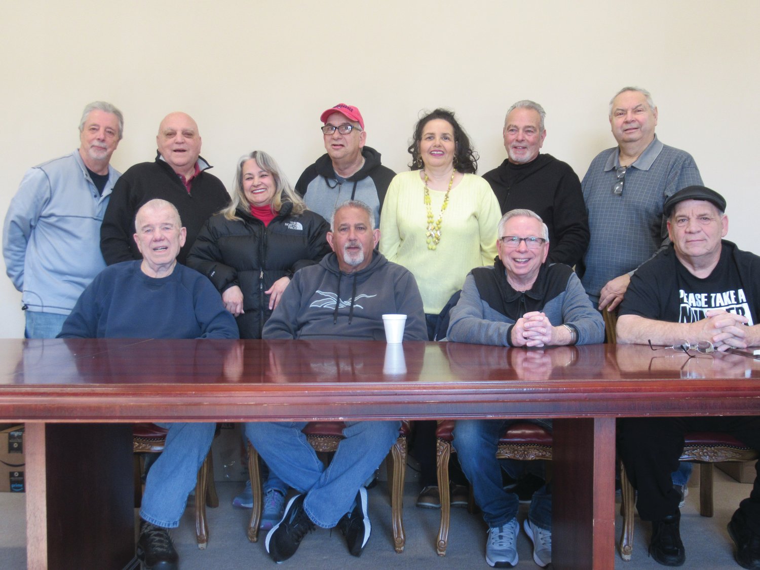HELPING HANDS: These are the volunteers who helped make up 60 rescue kits containing 19 items each for people in need: The group includes Jerry Allore, Lou Massemini, John Riedman. Donald Oliver, Steve Aubee, Bob Picscione, Joe Morenzi, Maria Teotonia, Denise Farias, John D’Errico, Frank DiMaio and Lou Spremulli.